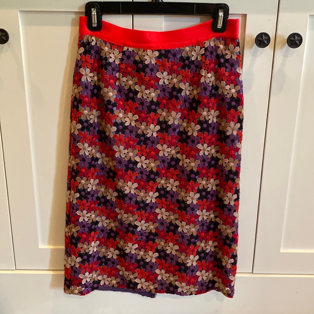 Kate Spade floral embroidered pencil skirt